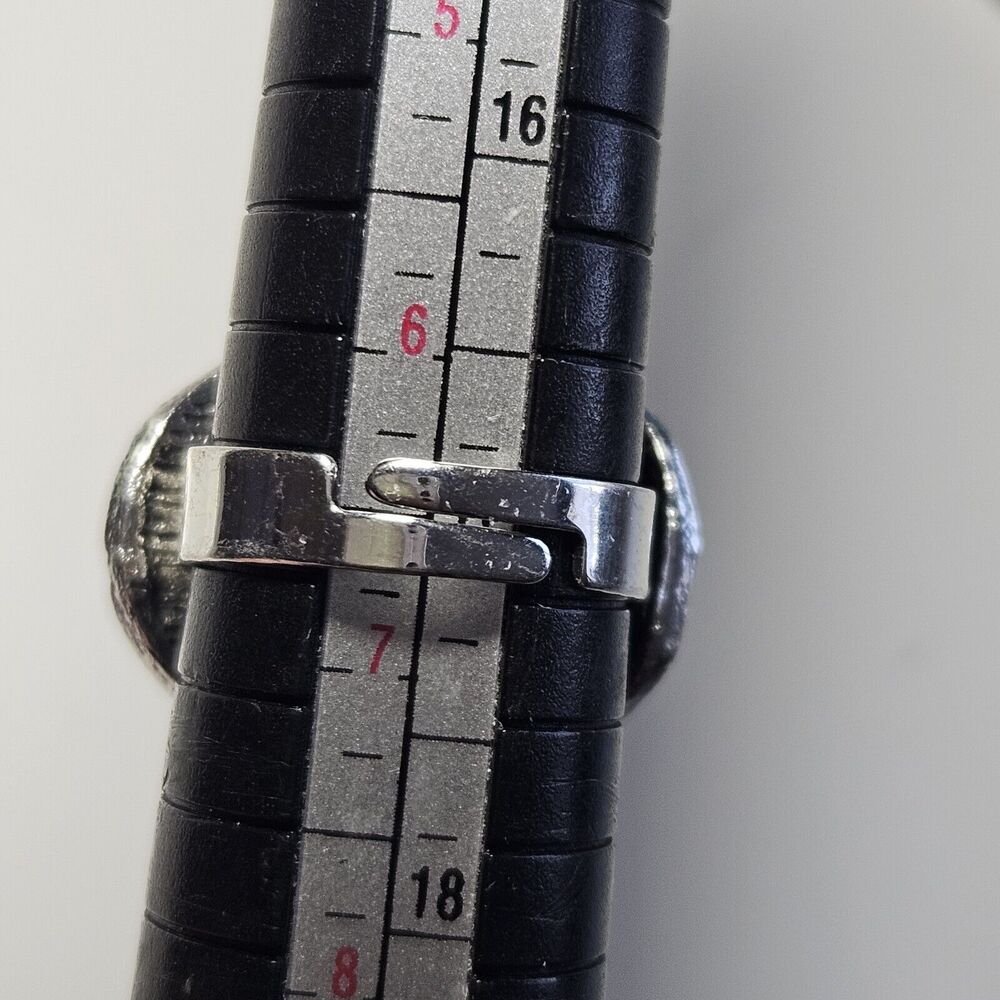 Silver Tone Turquoise Adjustable Ring - image 6